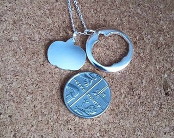 Collier Argenté 46 Cm Avec Pendentif Citrouille 25x25 Mm - Neuf Sans Emballage