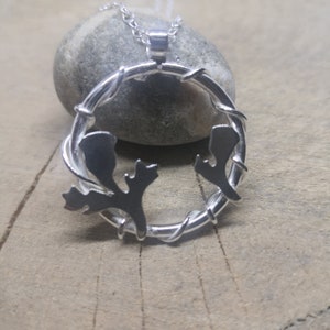 Thistle necklace pendant sterling silver, Scotland flower symbol