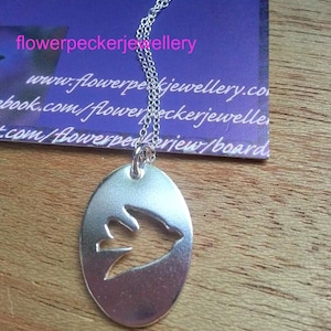 Sterling Silver Swallow Bird Necklace: Hand Pierced Pendant