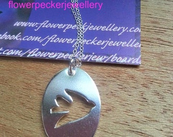 Swallow Bird Necklace Bird Silver Pendant in Sterling Silver