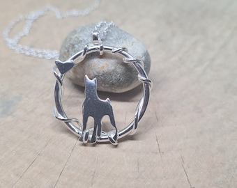 Doberman Necklace, Dog Pendant, Pet Lover Jewelry, Dog lover gift, Gift for her