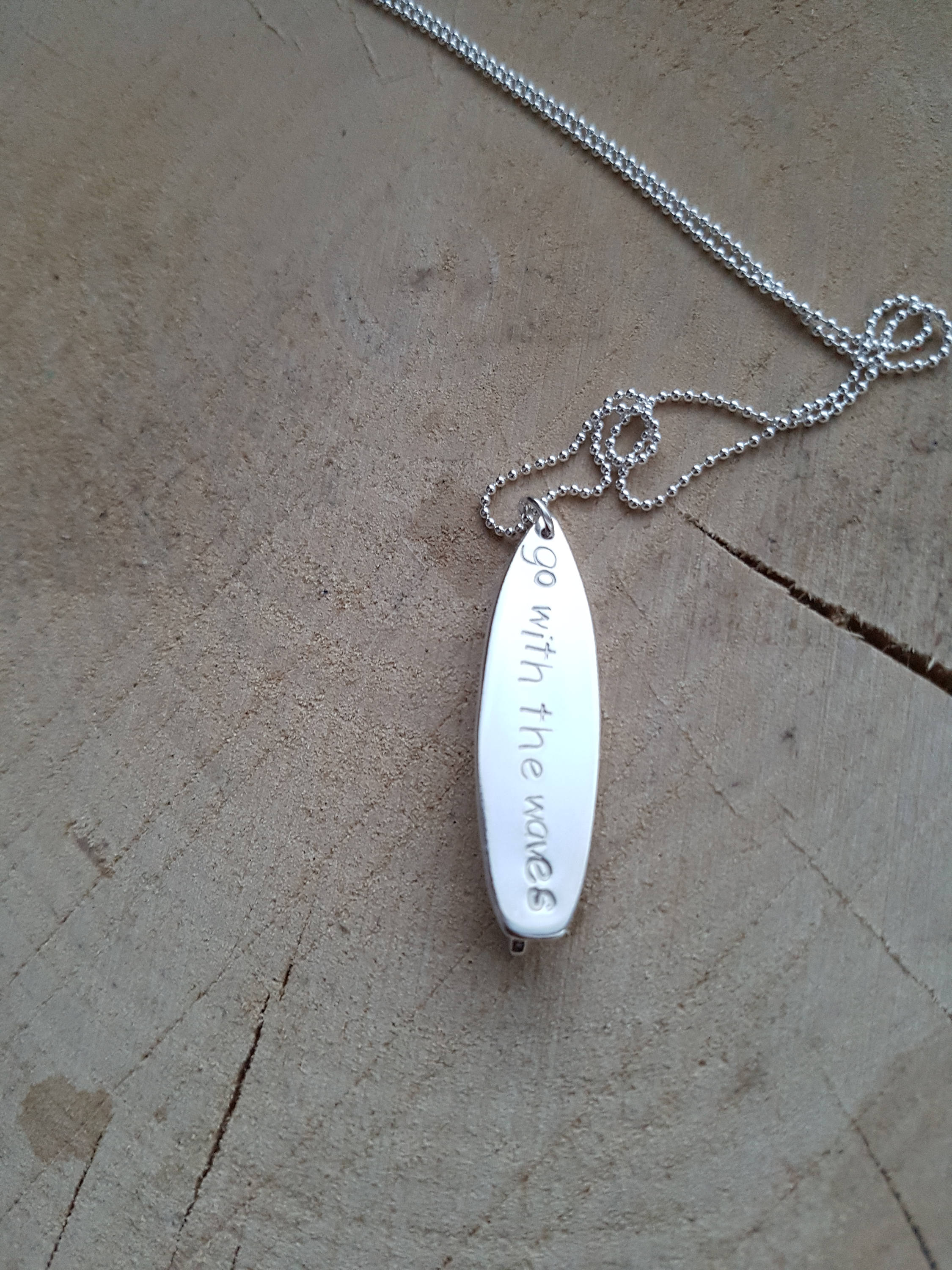 Silver Surfboard Necklace Surfboard Pendant Gift for Him Etsy