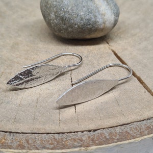 Sterling Silver Leaf Dangle Earrings: Mismatched Design