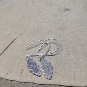 Sterling Silver Leaf Dangle Earrings: Nature Inspired Jewelry