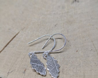 Leaf Dangle Earrings, Leaf Earrings, Long Earrings, Gift for her, Silver Leaf Earrings, Sterling Silver Earrings, Drop Earrings