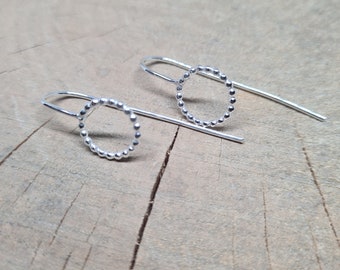 Sterling Silver Dangle Round Earrings