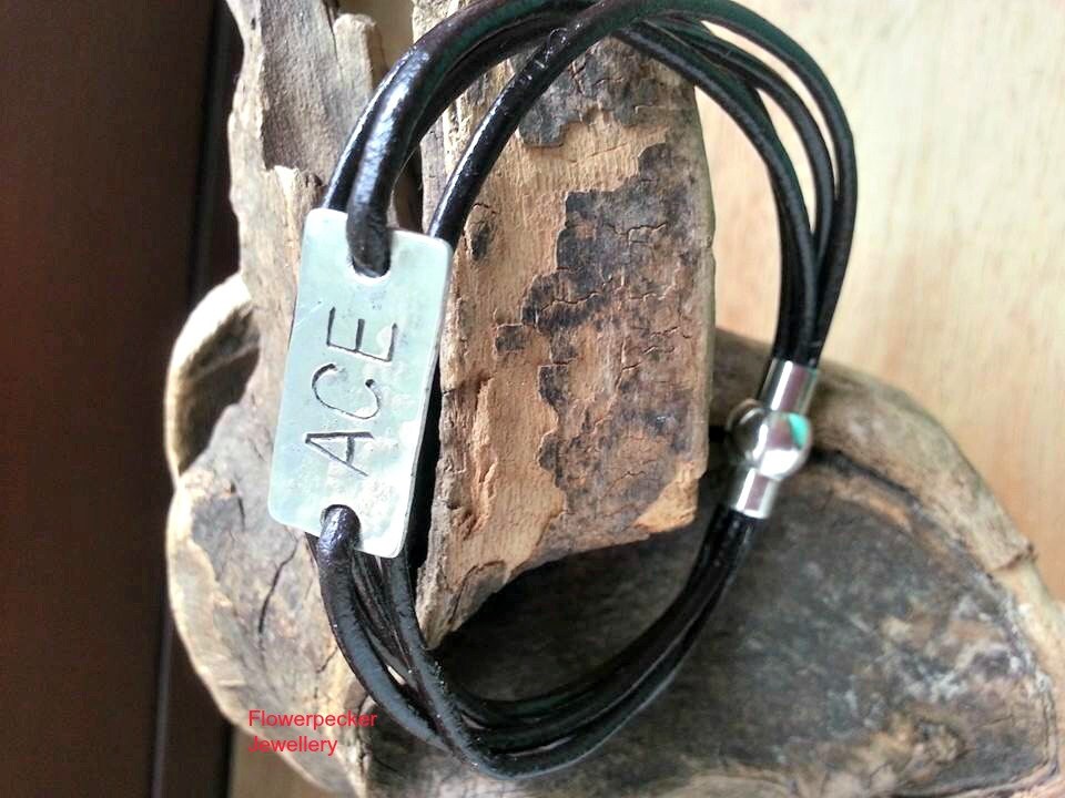 Custom Made Leather Bracelet Men's Personalized Jewellery Etsy
