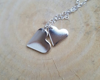 Heart Necklace Pendant Silver Heart Jewellery Mother Daughter Best Friend Sterling Silver