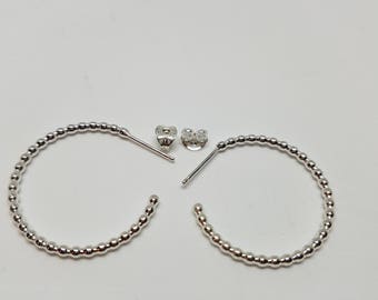 Sterling Silver Hoop Earrings: Beaded Silver Jewellery