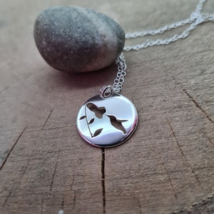 Sterling Silver hummingbird Necklace, Gift for her