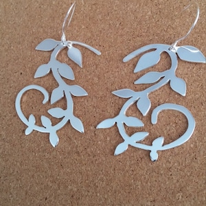 Silver Leaf Statement  Earrings