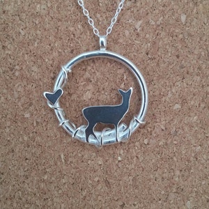 Deer Necklace, Sterling Silver Deer, Fawn Pendant, Woodland Jewelry, Fawn Pendant, Stag, Animal necklace, Deer gift