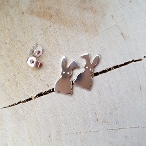 Rabbit Earrings Stud Earrings Sterling Silver Earrings Silver Bunnies Bunny Stud Earrings Rabbit Stud