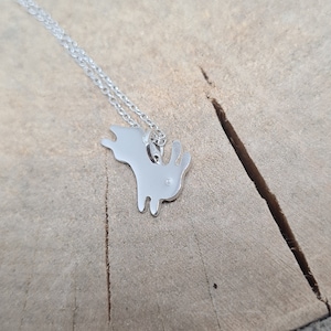 Hare necklace sterling silver,