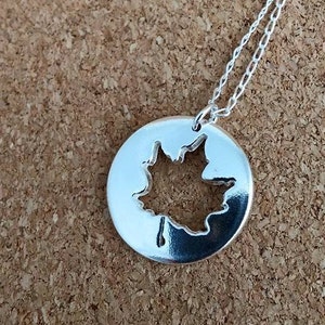 Sterling Silver Maple Leaf Necklace: Autumn Pendant, Canadian Symbol
