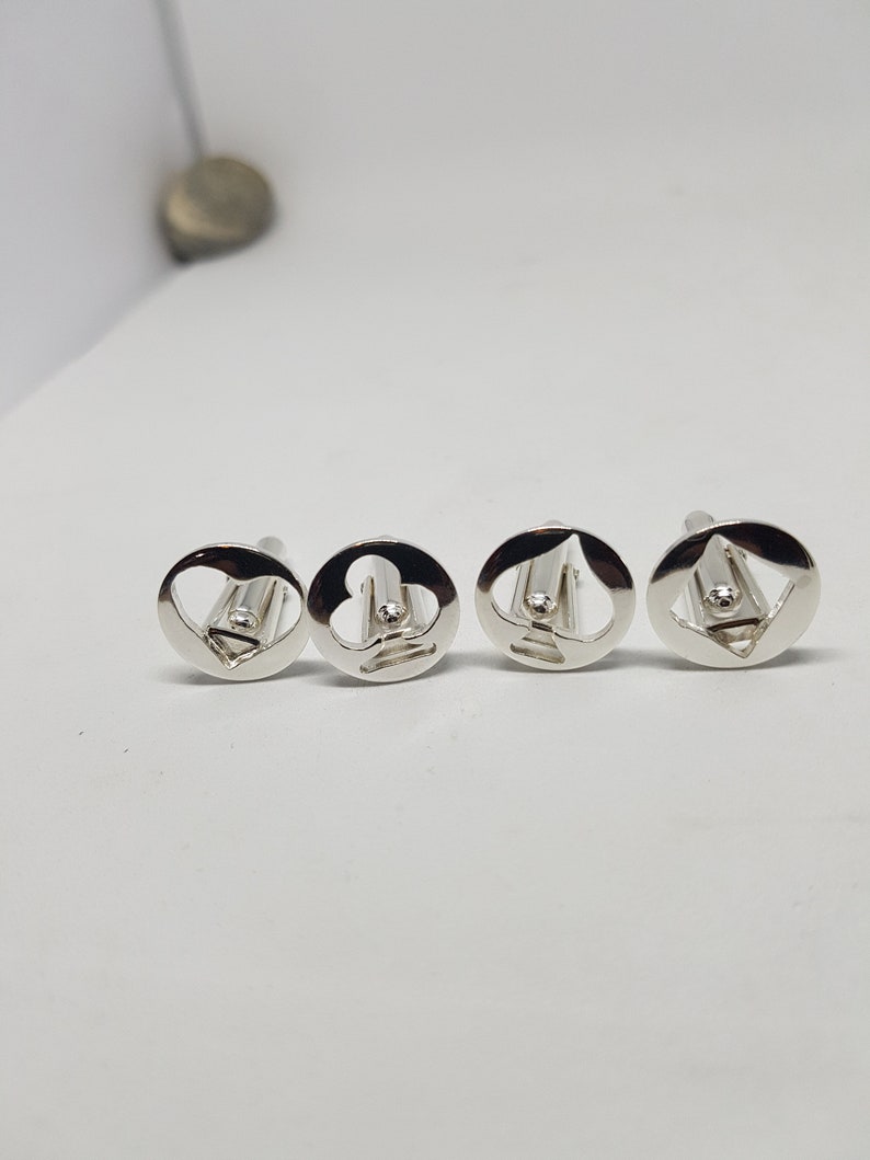 Playing Card Cufflinks Silver Cufflinks