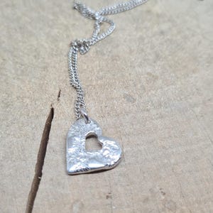 Open heart sterling silver necklace