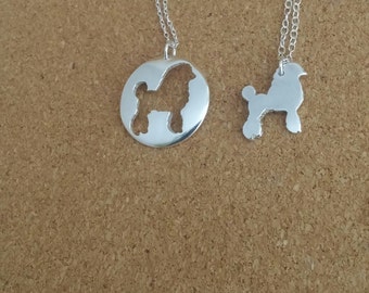 Pudel Halskette, Pudel Anhänger, Poddle Schmuck, Pudel Geschenk, Haustier Liebhaber. Geschenk für sie, Hundehalskette, Hundeschmuck, Silberhalskette