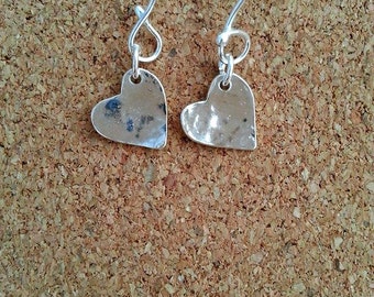 Heart earrings, Dangle earrings, heart gift, Silver earrings, Heart jewelry, Love earrings, Silver heart earrings, Heart, Silver heart