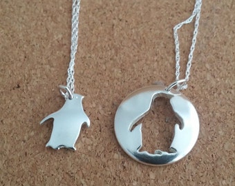 Sterling silver penguin necklace