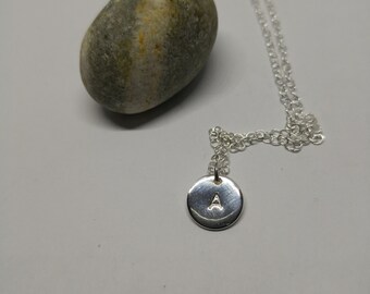 Dainty Sterling Silver Initial Necklace - Personalized Alphabet Pendant