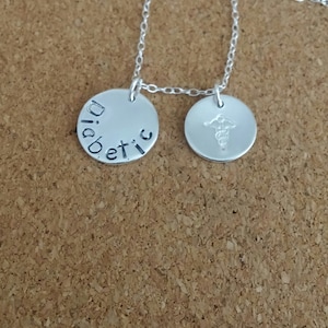Hand Stamped Sterling Silver Medical Alert Necklace