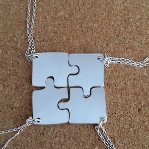 Jigsaw Silver Pendant Sterling Silver Jigsaw Best Friend Silver Pendant Bridesmaid Thank you Gift Puzzle Silver Necklace