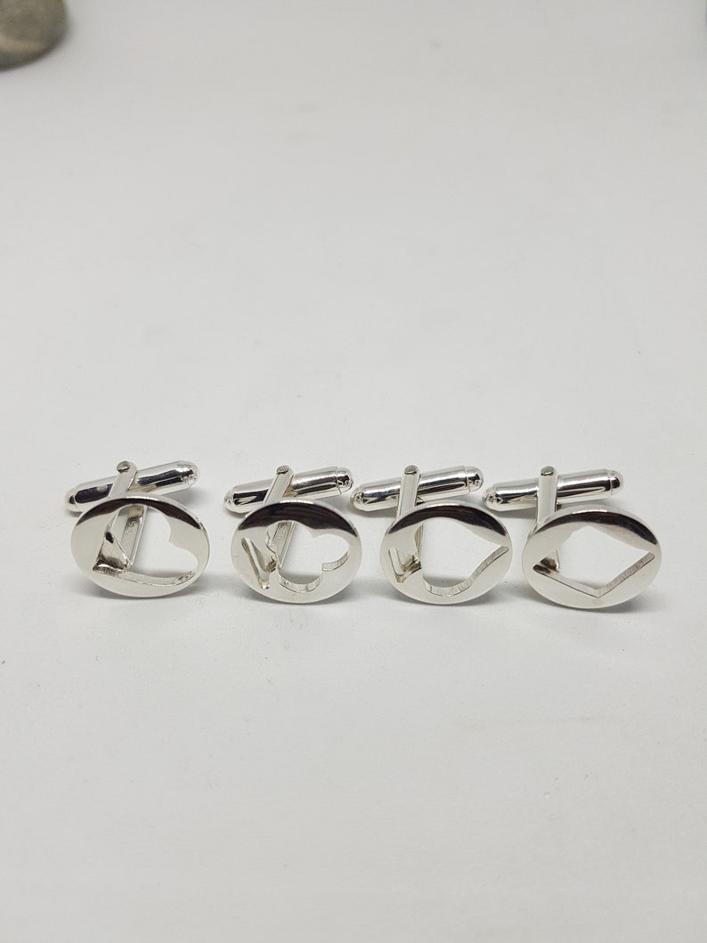 Playing Card Cufflinks Silver Cufflinks