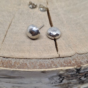 Pebble stud earrings sterling silver