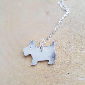 Silver terrier dog necklace