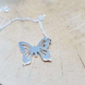 Handmade Sterling Silver Butterfly Necklace: Delicate Animal Pendant