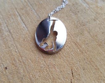 Monkey Necklace in Sterling Silver, Monkey Silver Pendant