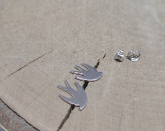 Dainty Sterling Silver Swallow Stud Earrings: Bird Jewelry Gift