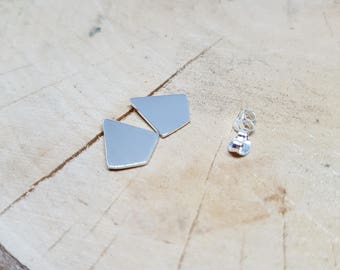 Kite Shape Earrings Sterling Silver Earrings Geometric Stud Earrings Minimalist Jewelry