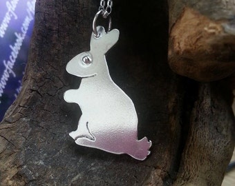 Bunny Necklace Rabbit Pendant Bunny Jewelry in Sterling Silver