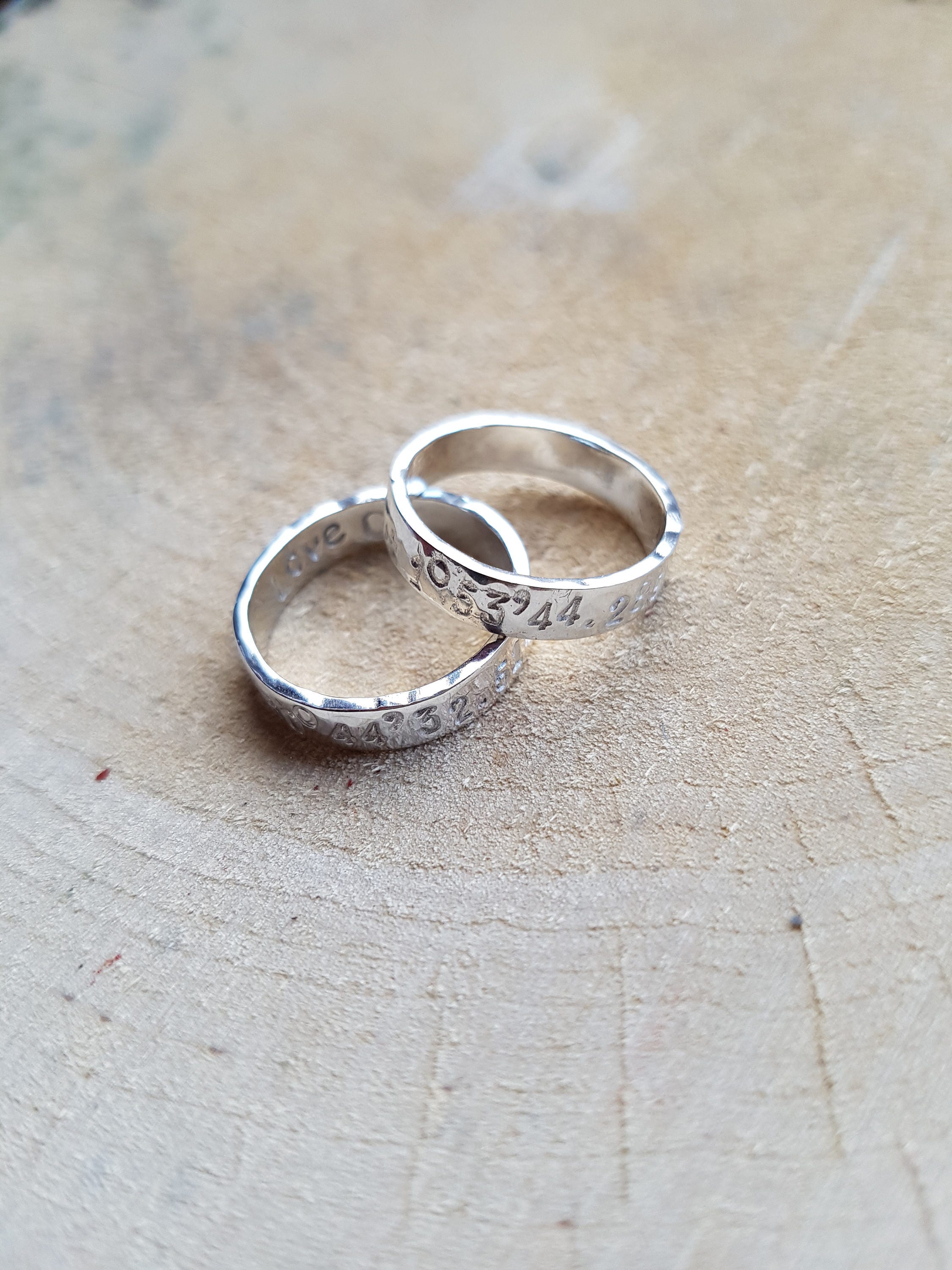 Coordinates Couple Ring Couple Ring Sterling Silver Ring - Etsy UK