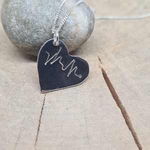 Sterling Silver Heartbeat Necklace: Personalized EKG Jewelry