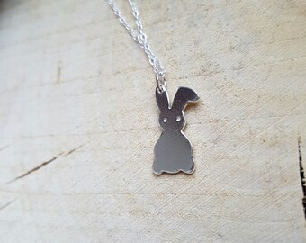 Rabbit Necklace, Bunny Pendant, Silver Necklace, Silver Bunny, Silver Rabbit, Bunny Pendant, Bunny Necklace, Woodland jewelry