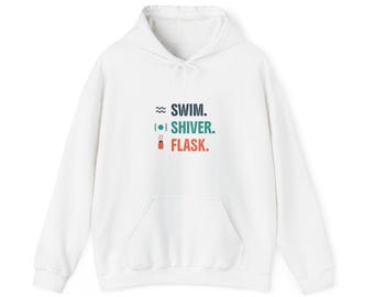 Wild Swimming Hoodie, Swim Shiver Flask, Winter Sea Swimmer Gift