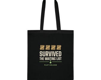 Allotment Tote Bag, Survived the Waiting List, Plot Holder Gift for Gardeners