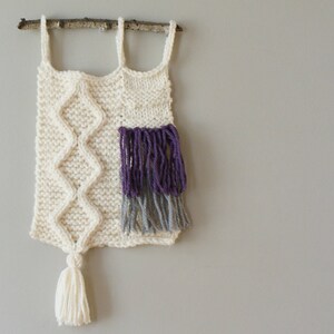 DIY Knitting PATTERN Cable Knit Wall Hanging Size: 9 x 29 2015016 image 1