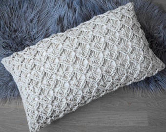 DIY Crochet PATTERN - Crochet Macrame Lumbar Pillow (2019004):  crochet pattern, macrame pillow, macrame pattern, crochet pillow, cushion
