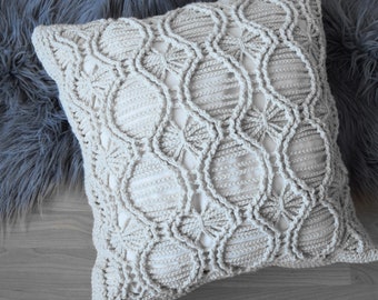 DIY Crochet PATTERN - Crochet Macrame Square Pillow (2019003):  crochet pattern, macrame pillow, macrame pattern, crochet pillow, cushion