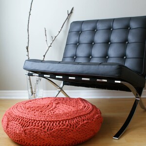 DIY Knitting PATTERN Cable Knit Footstool Cover fits Ikea's Alseda Footstool 23-7/8 diameter x 7-1/8 high zdjęcie 4