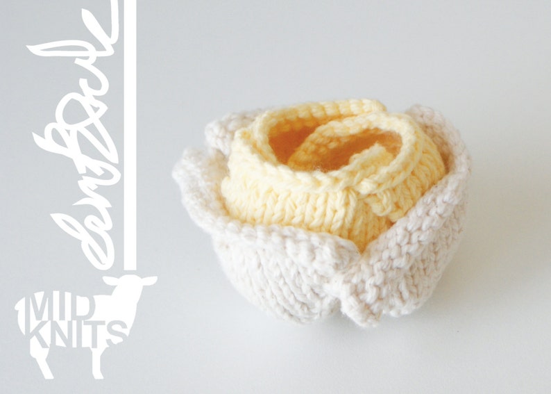 DIY Knitting PATTERN Origami Rose Air Planter Size: 3 diameter 2015011 image 5