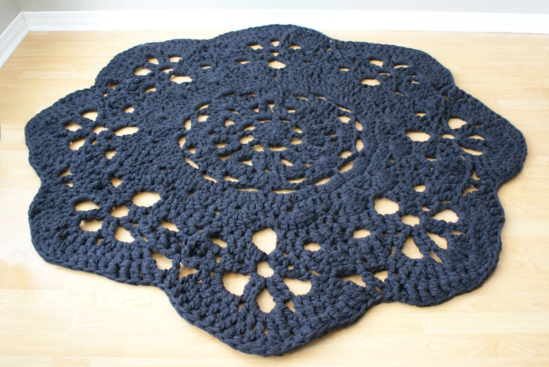 DIY Crochet PATTERN Throw Blanket / Rug Super Chunky Doily 8 Styles 3066 diameter blanket003 image 2