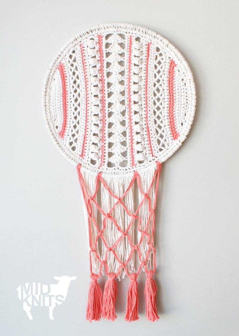 DIY Crochet PATTERN Lacy Stripes Wall Hanging Size: 14 diameter 2015006 image 4