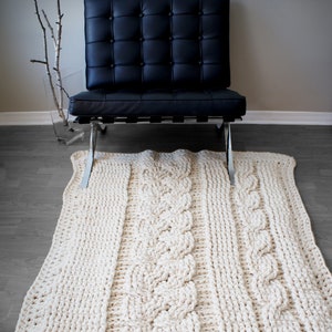 DIY Crochet PATTERN Double Cable Crochet Throw Blanket 2014001-2: crochet, pattern, crochet blanket, crochet cable, chunky crochet image 3