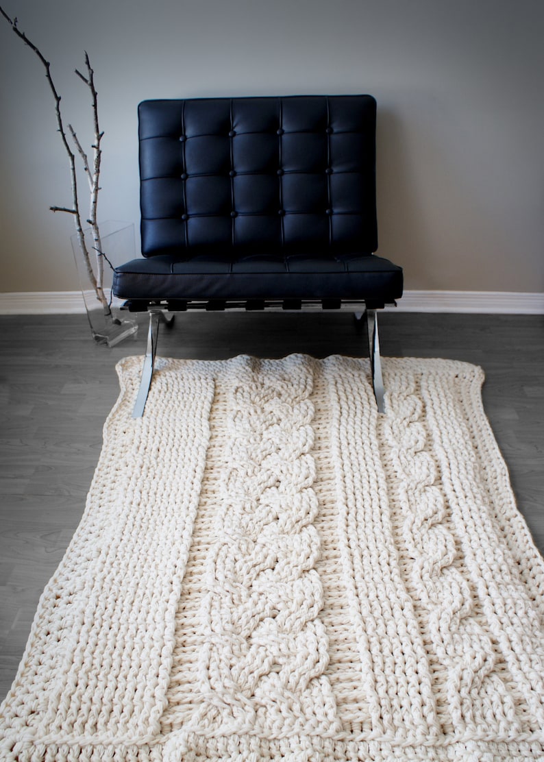 DIY Crochet PATTERN Double Cable Crochet Throw Blanket 2014001-2: crochet, pattern, crochet blanket, crochet cable, chunky crochet image 2