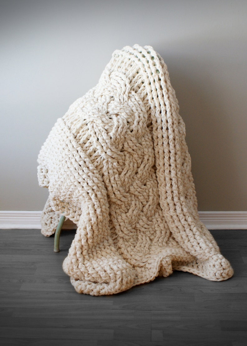 DIY Crochet PATTERN Double Cable Crochet Throw Blanket Etsy Australia